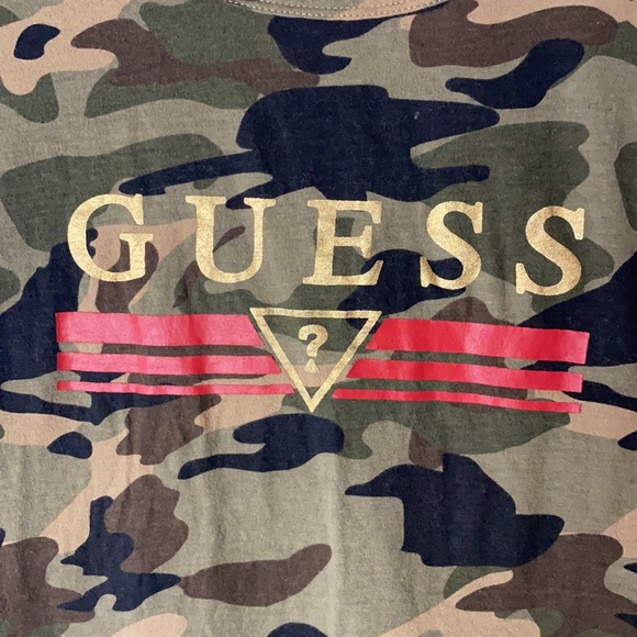 90s guess vintage tee camp print gold large t-shirt women’s punk print - Picture 2 of 3